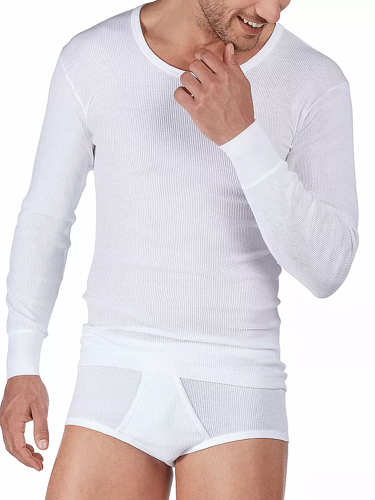 HUBER | Langarmshirt "De Luxe" (Weiß) | weiß
