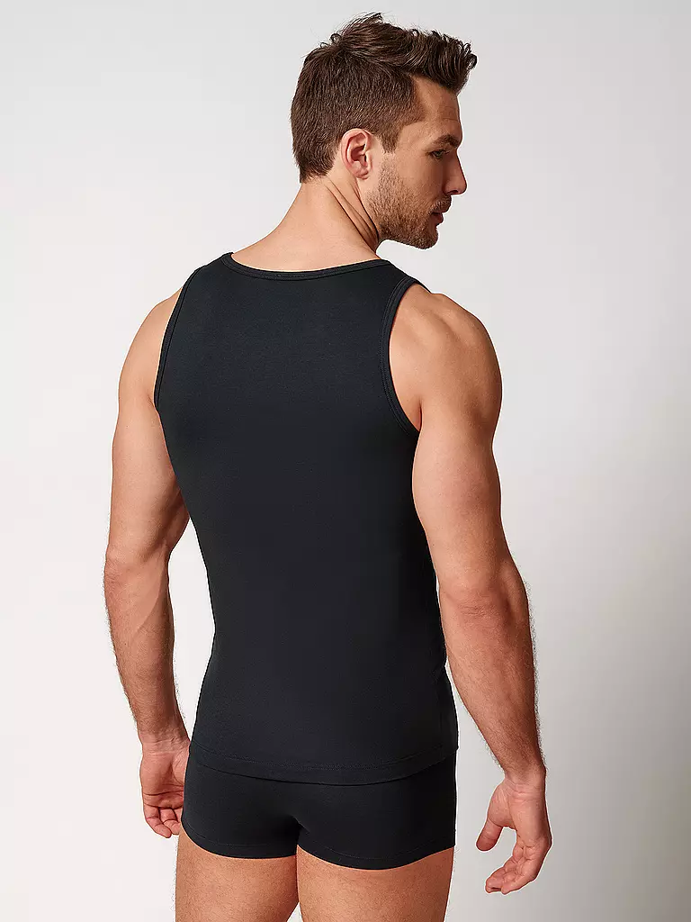 HUBER | Unterhemd black | weiss