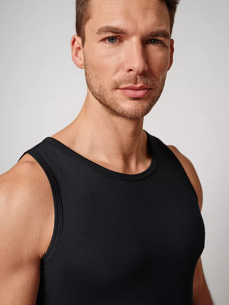 HUBER | Unterhemd black | weiss
