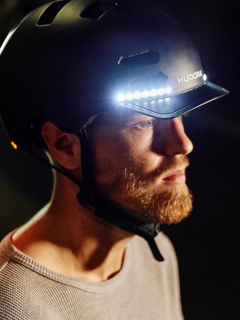 HUDORA | Skaterhelm LED, schwarz Größe L | schwarz