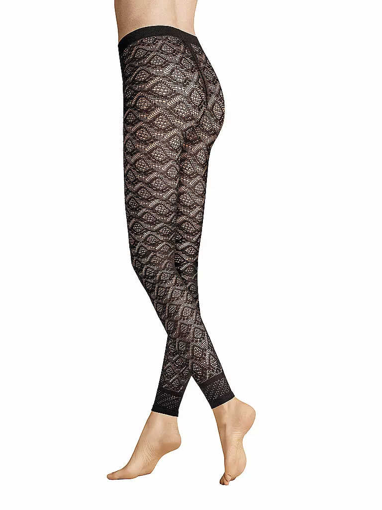 HUDSON | Leggins GRAPHIC CROCHET 40DEN black | schwarz