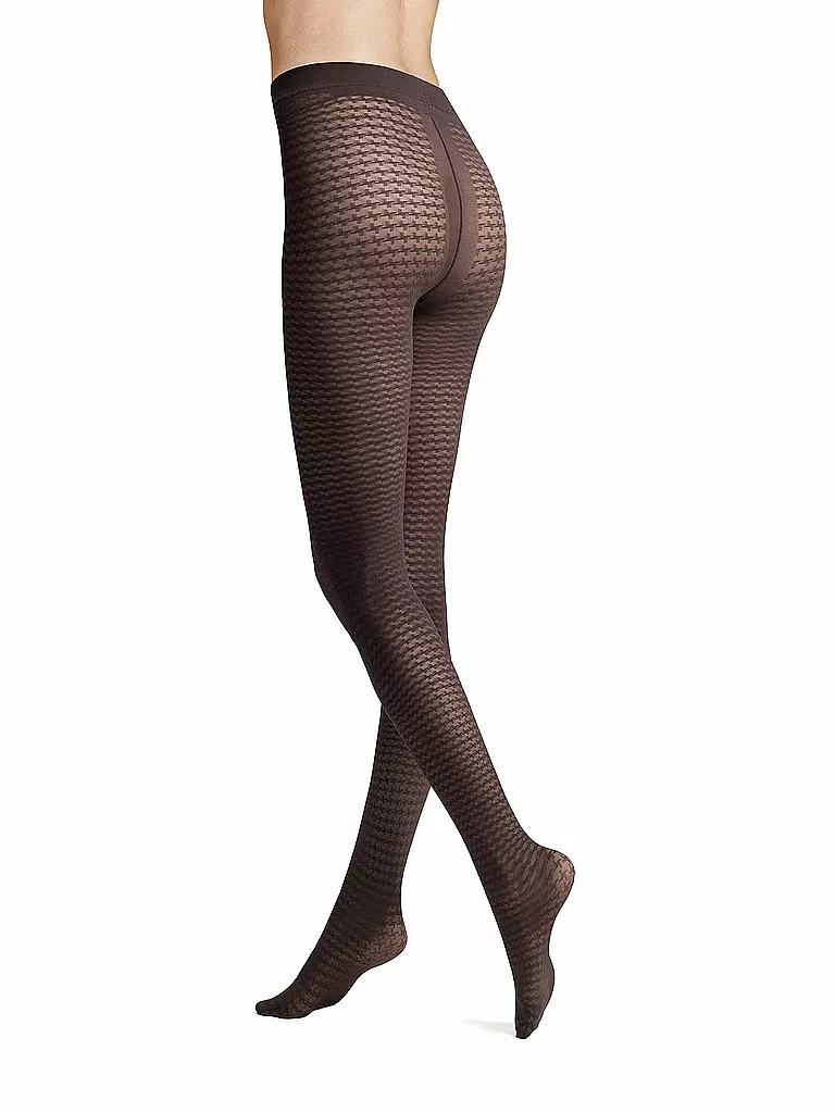 HUDSON | Modestrumpfhose EARTHY CHECK earthy brown | braun