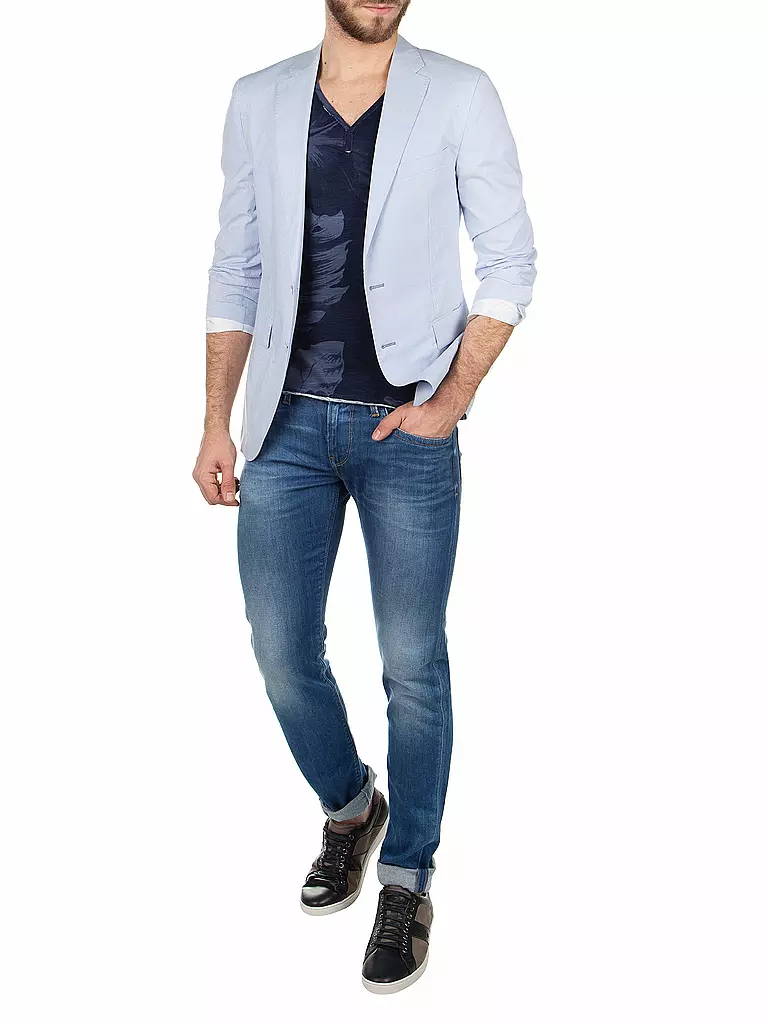 HUGO BOSS | Seersucker-Sakko Slim-Fit "Nobis" | 