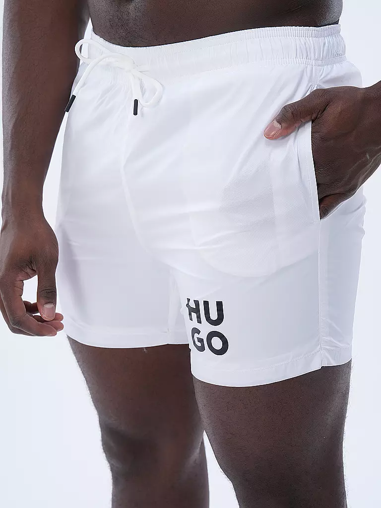 HUGO | Badeshorts PAOL | weiss