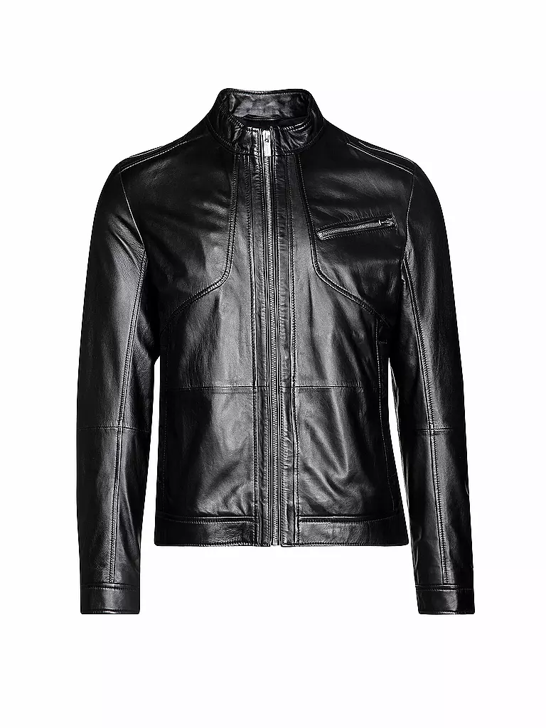HUGO | Lederjacke "Lanex" | schwarz