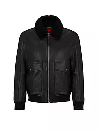 HUGO | Lederjacke LADAMUS | schwarz