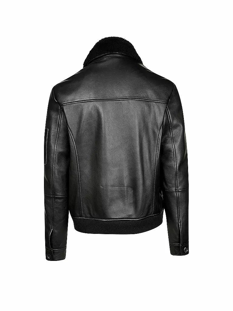 HUGO | Lederjacke mit Lammfell "Lannson" | 