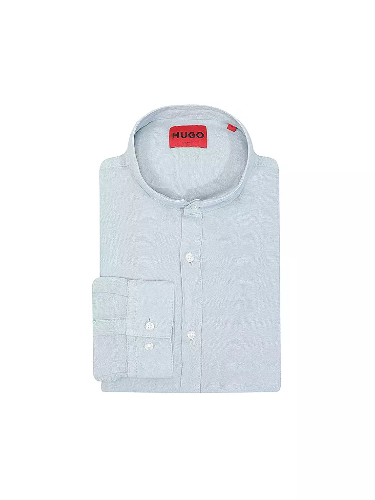 HUGO | Leinenhemd Slim Fit ELVORY  | blau