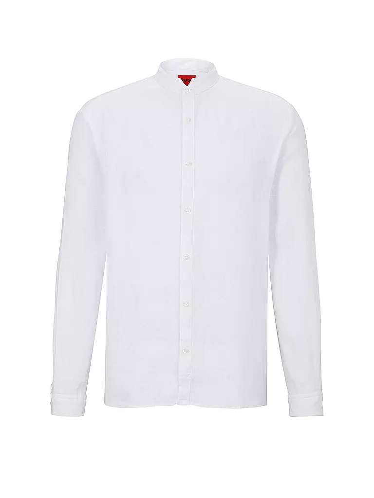 HUGO | Leinenhemd Slim Fit ELVORY  | weiss