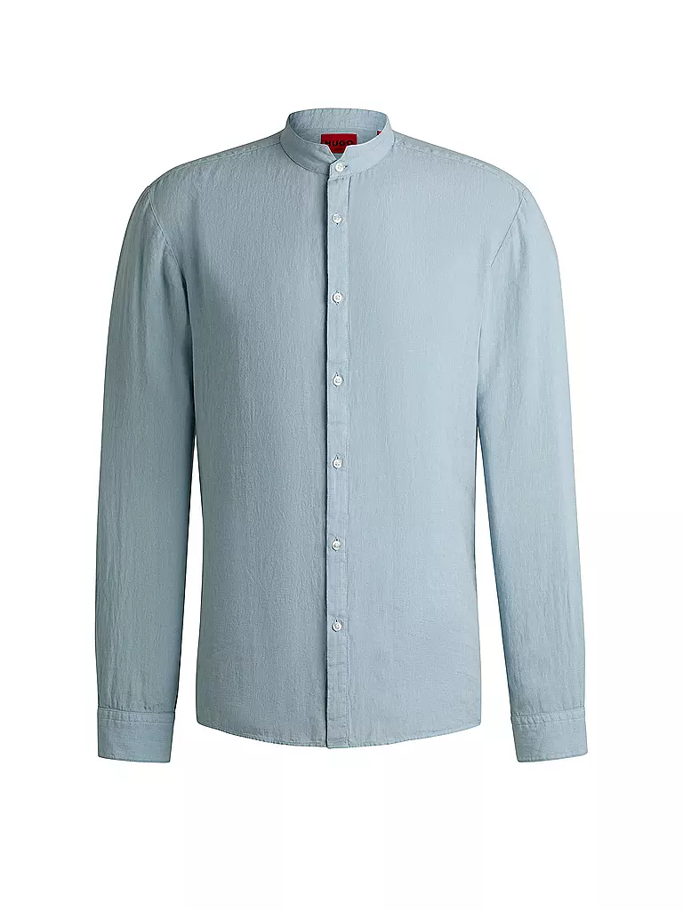 HUGO | Leinenhemd Slim Fit ELVORY  | blau