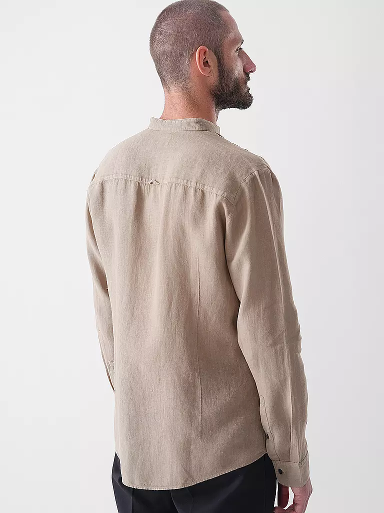 HUGO | Leinenhemd Slim Fit ELVORY  | braun