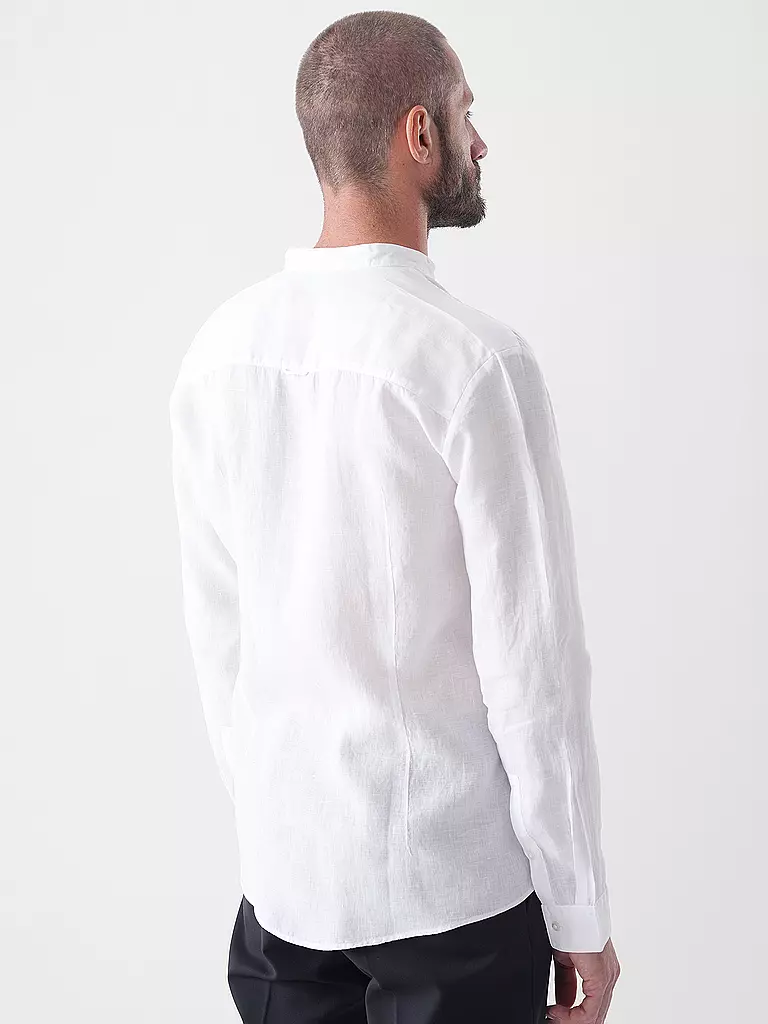 HUGO | Leinenhemd Slim Fit ELVORY  | weiss