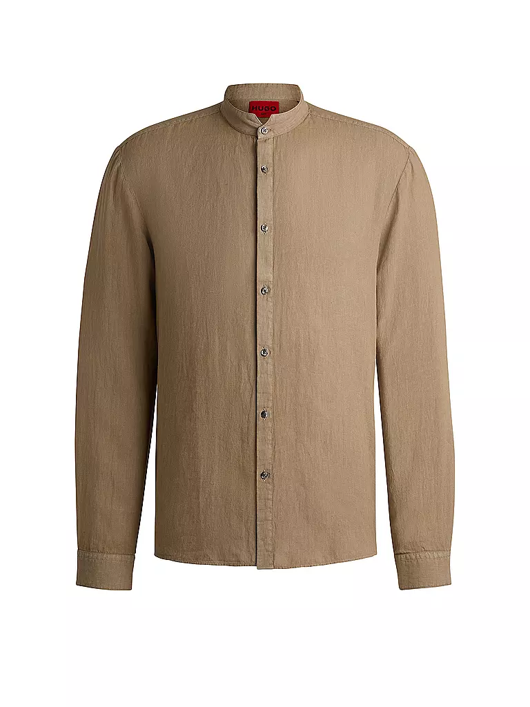 HUGO | Leinenhemd Slim Fit ELVORY | schwarz
