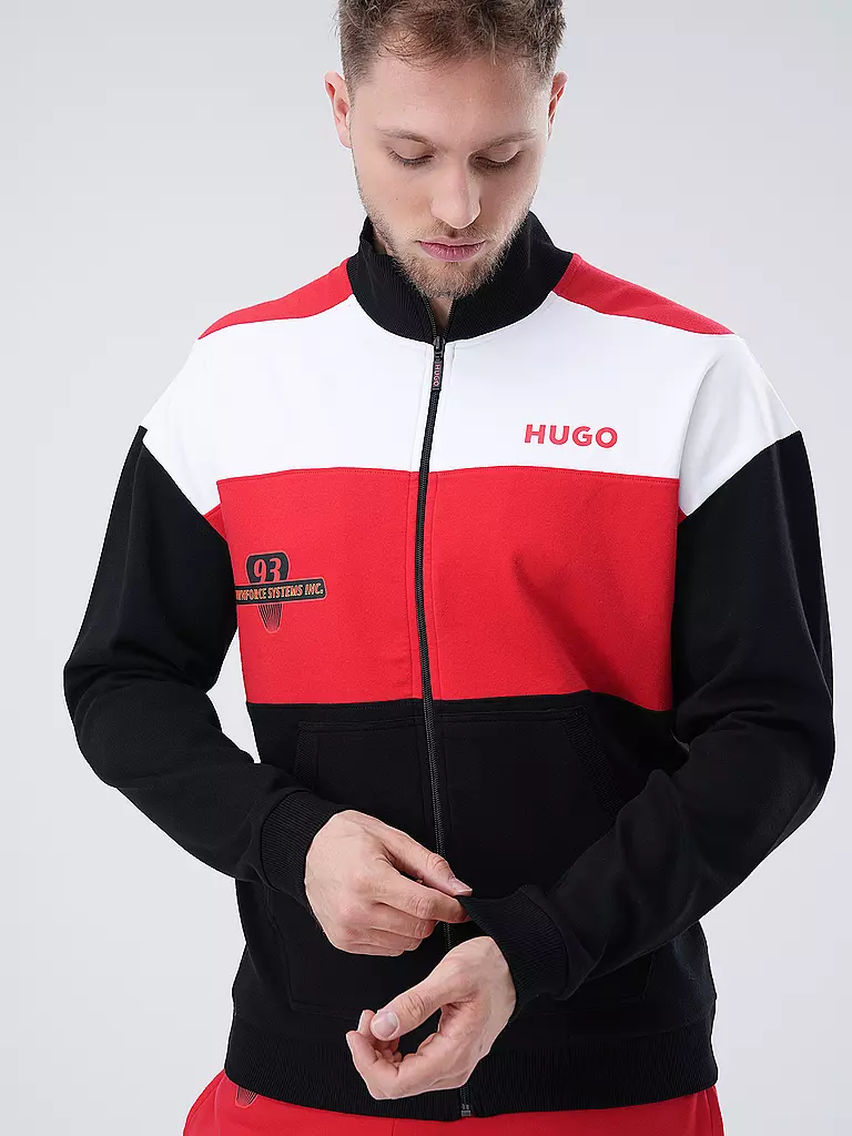 HUGO | Loungewear Jacke  | schwarz