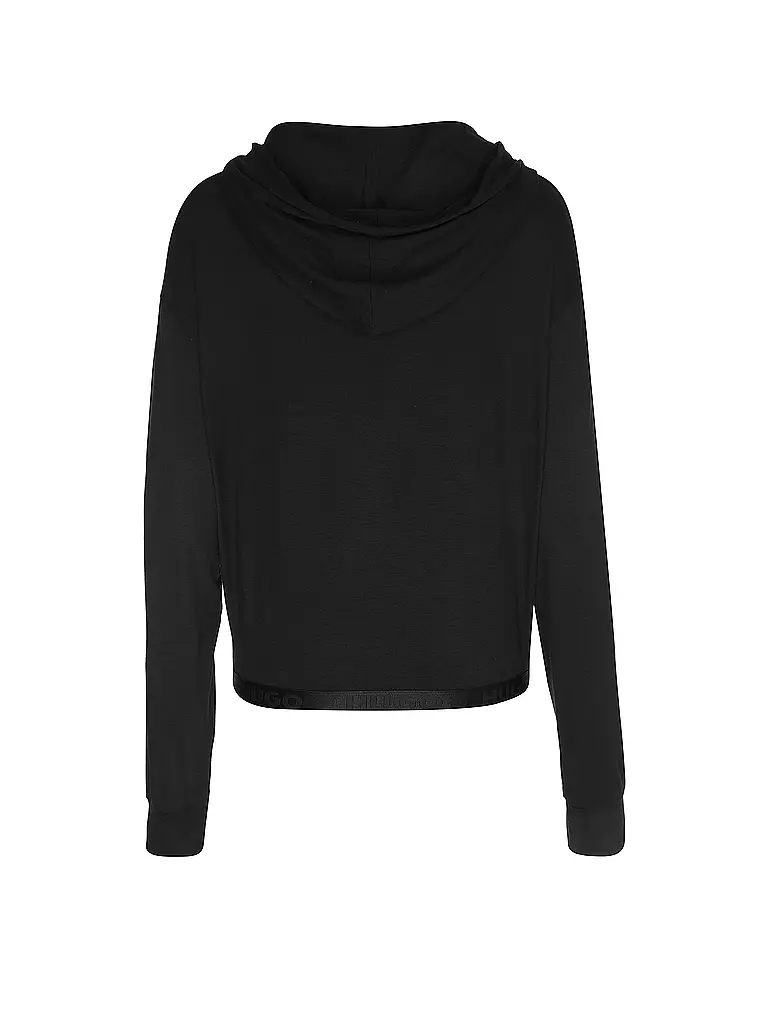 HUGO | Loungewear Kapuzensweater -  Hoodie Cropped Fit | schwarz