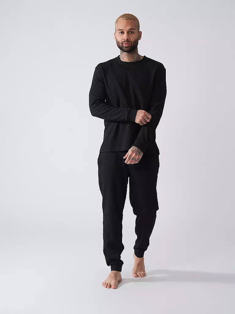 HUGO | Loungewear Langarmshirt AUSTIN | schwarz