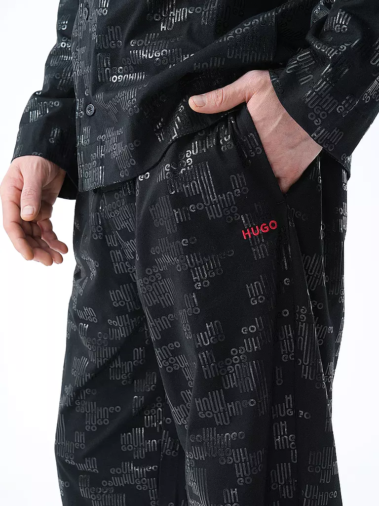 HUGO | Loungewear Pyjama Set SHINY ACID | schwarz