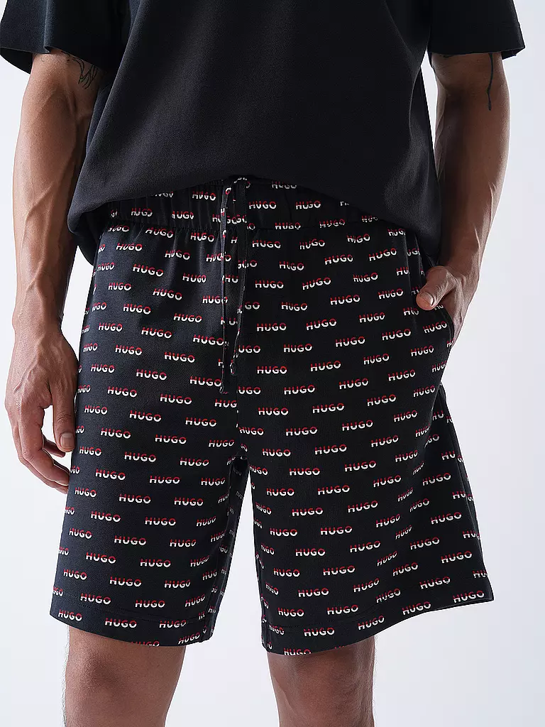 HUGO | Loungewear Shorts SPLIT | schwarz
