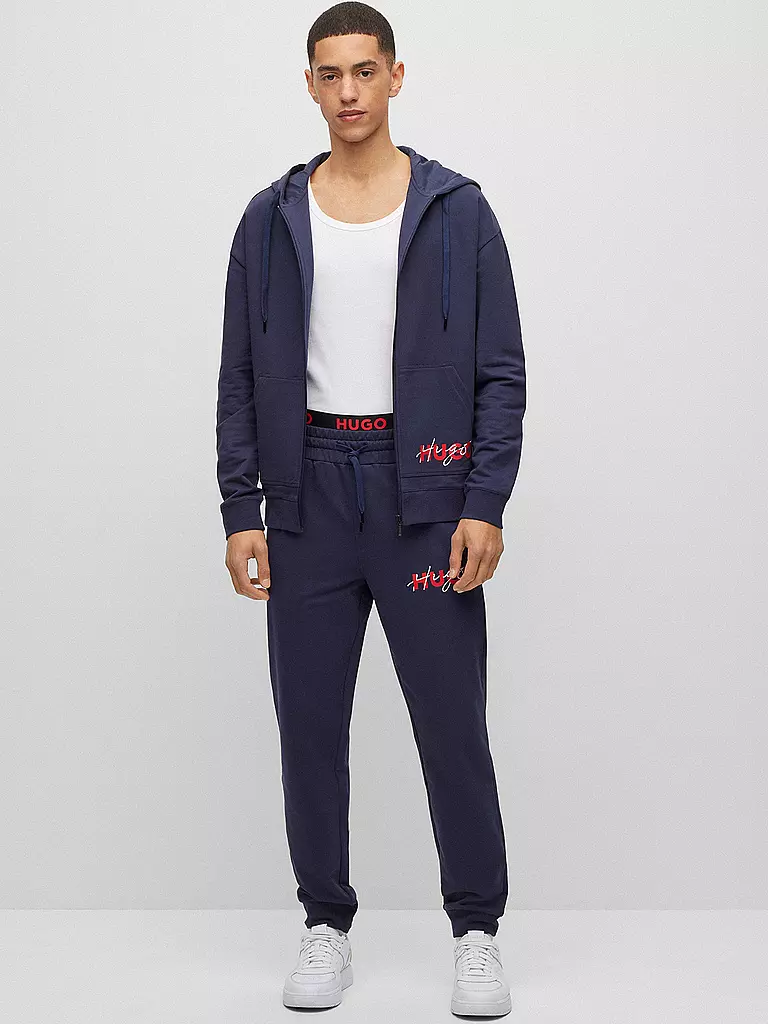 HUGO | Loungewear Sweatjacke | dunkelblau