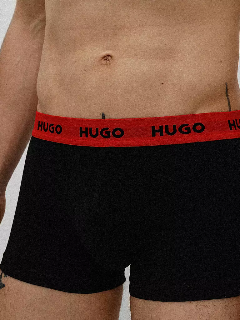 HUGO | Pants 3-er Pkg schwarz rot | schwarz