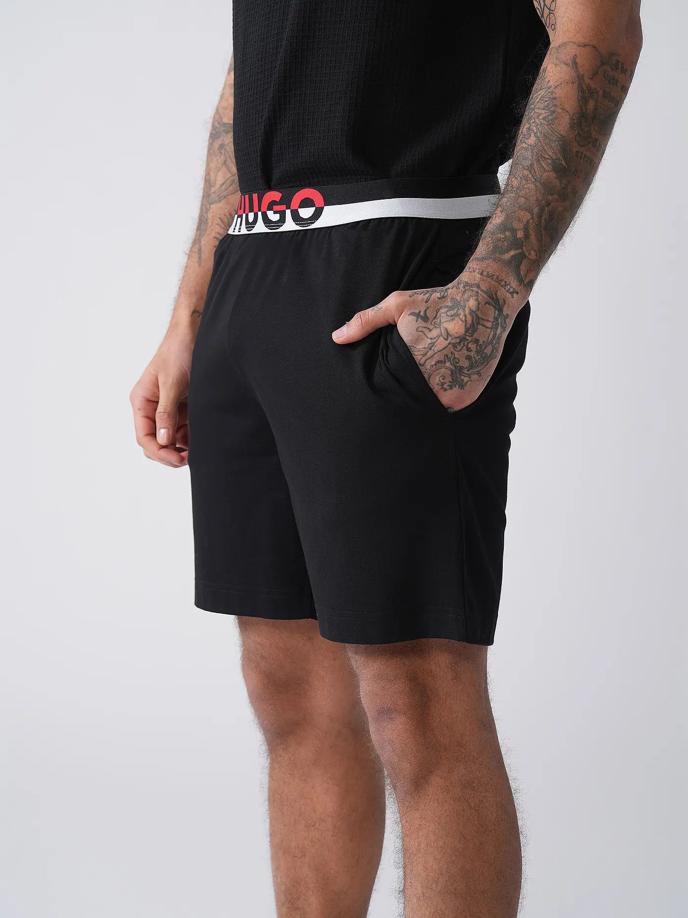 HUGO | Pyjamahose - Shorts AMSTERDAM | schwarz