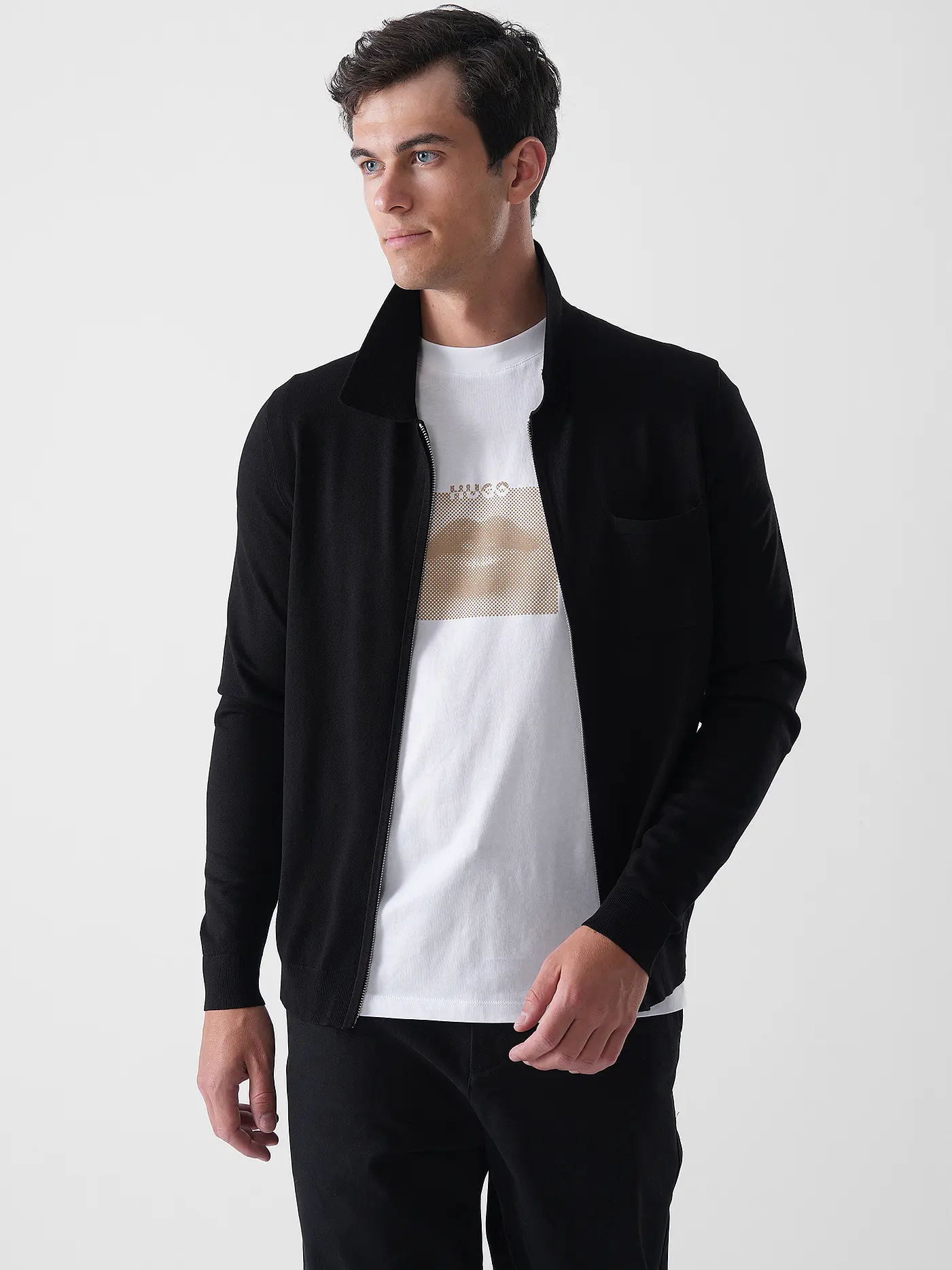 HUGO | Strickjacke SAN JEAN | schwarz