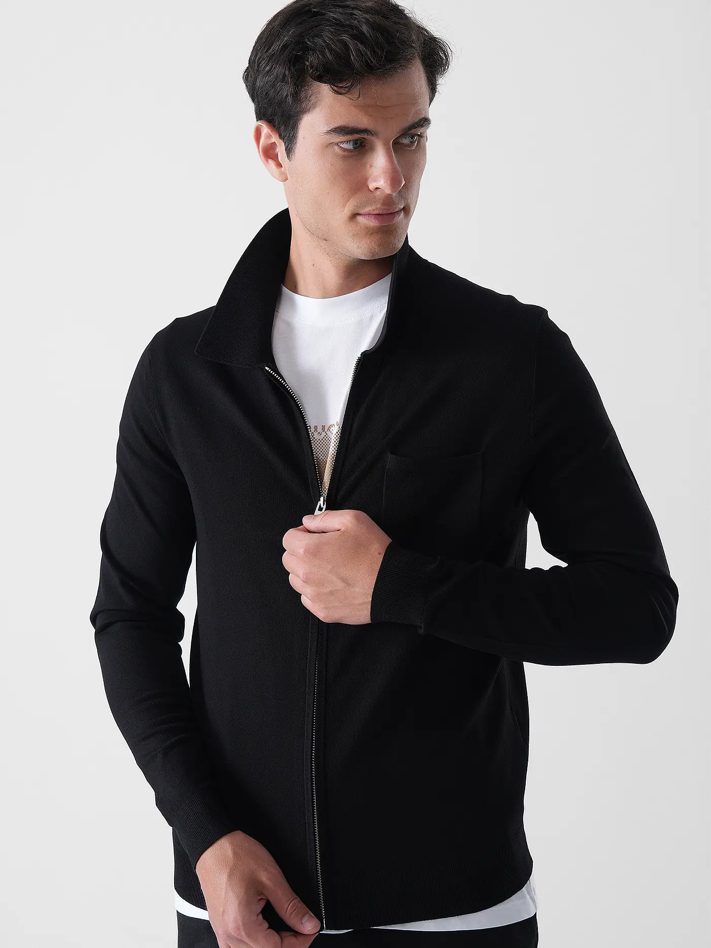 HUGO | Strickjacke SAN JEAN | schwarz