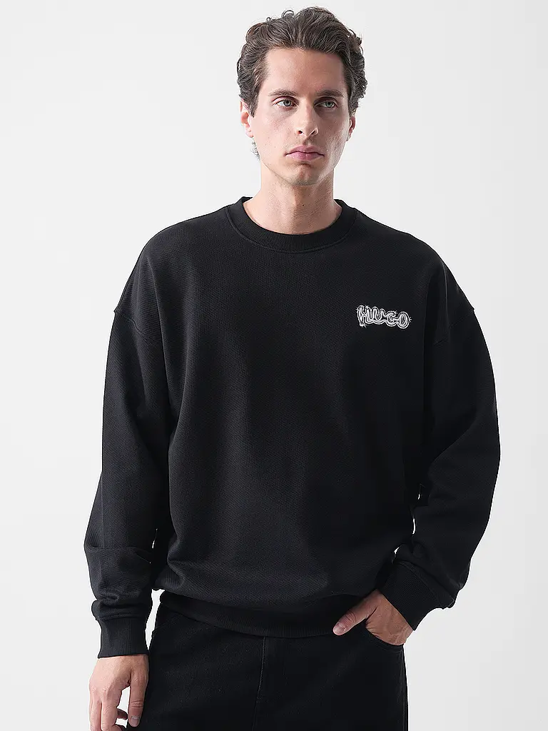HUGO | Sweater NYROCREW | Schwarz
