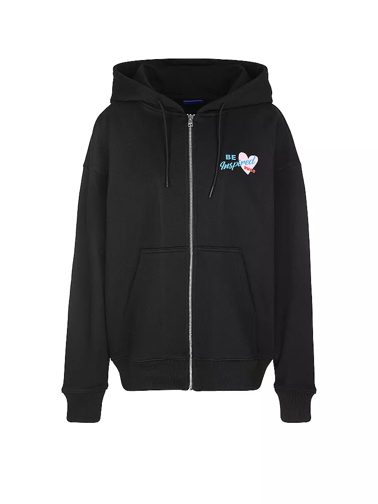HUGO | Sweatjacke DOA | schwarz