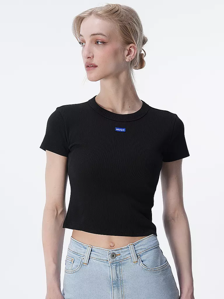 HUGO | T-Shirt Cropped Fit | hellgrün