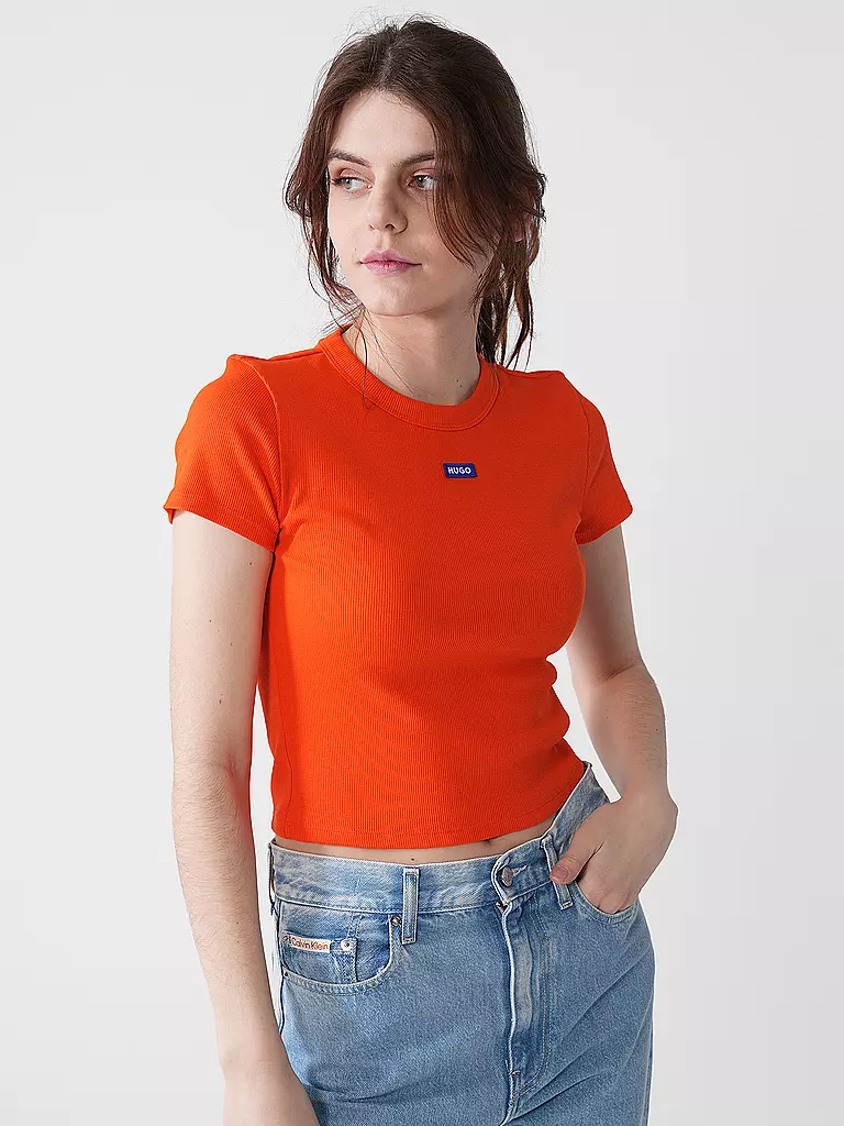 HUGO | T-Shirt Cropped Fit | hellgrün