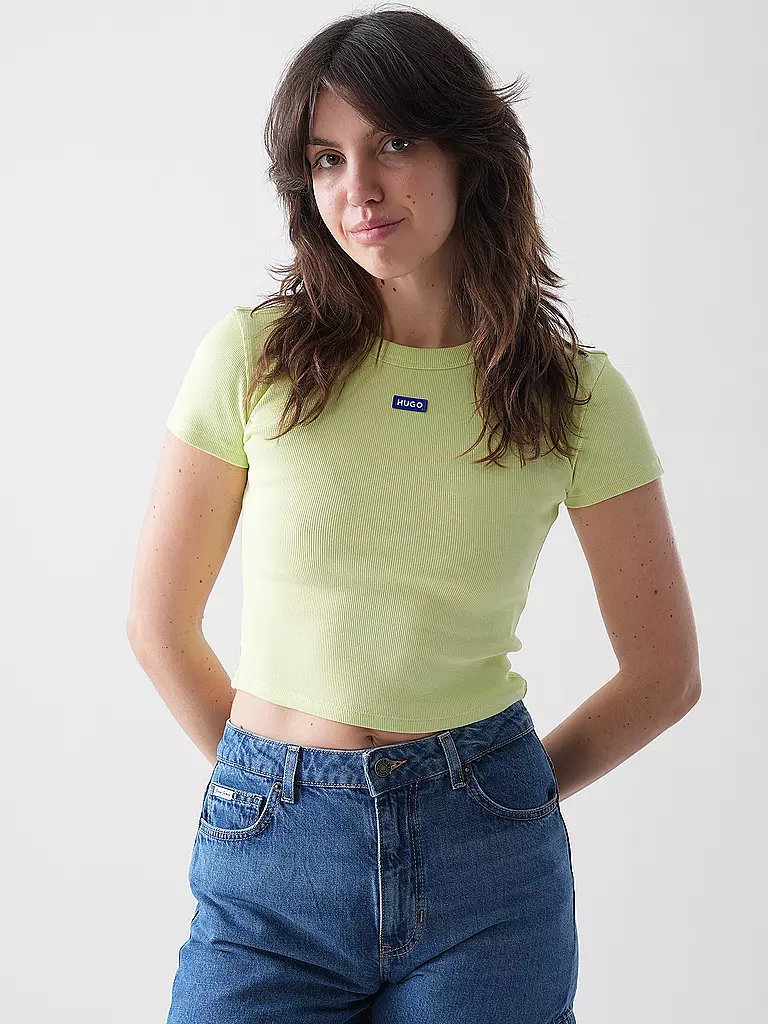 HUGO | T-Shirt Cropped Fit | hellgrün