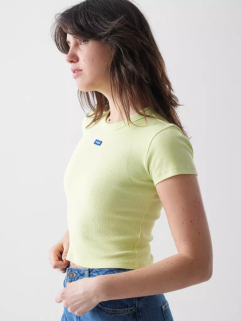 HUGO | T-Shirt Cropped Fit | hellgrün
