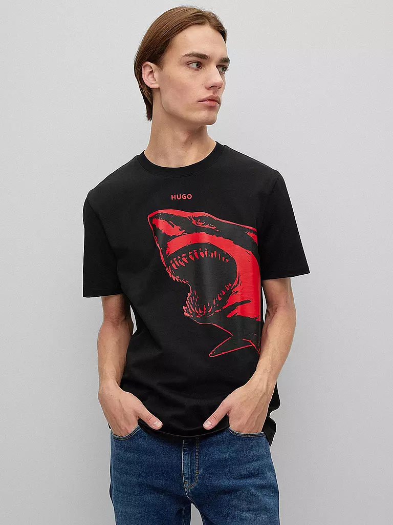 HUGO | T-Shirt DARMOLEJO | schwarz