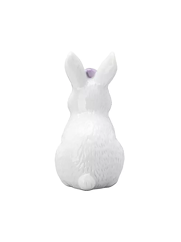 HUTSCHENREUTHER | Porzellan Hase sitzend 6,5cm Masche Lila | weiss