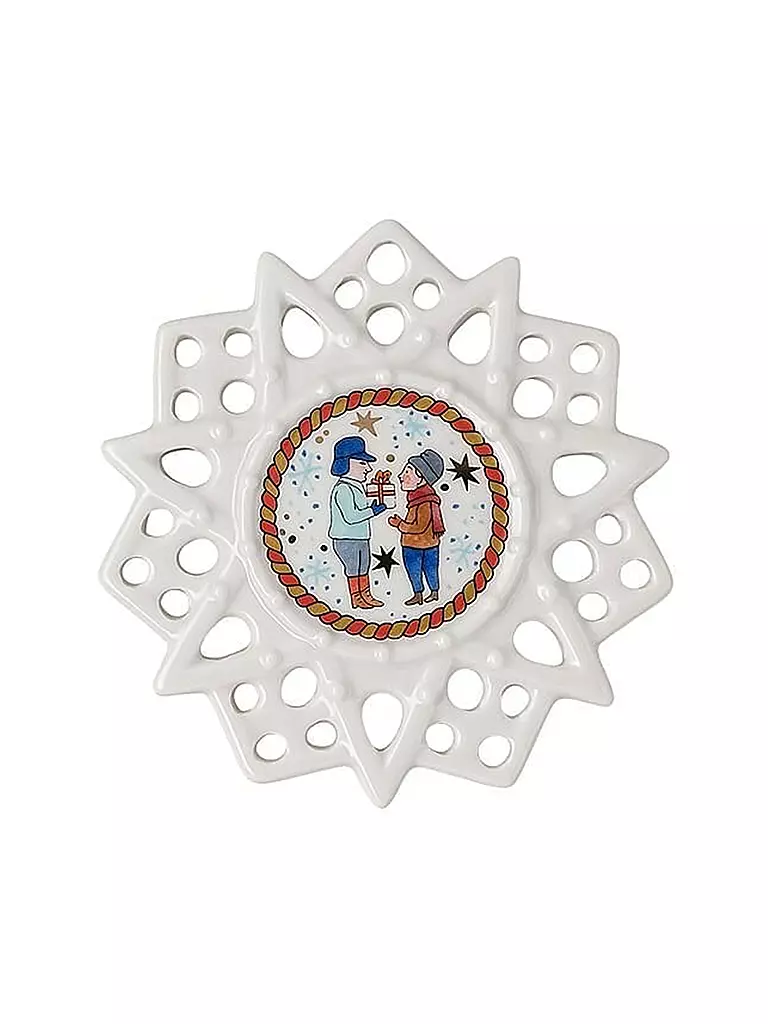 HUTSCHENREUTHER | Porzellan Schmuckstern Freunde 7,5cm  | bunt