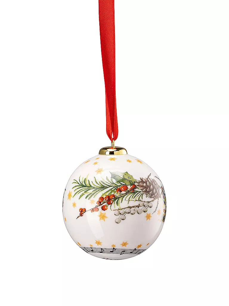 HUTSCHENREUTHER | Weihnachts Porzellan Kugel klein 2022 Am Weihnachtsbaum | bunt