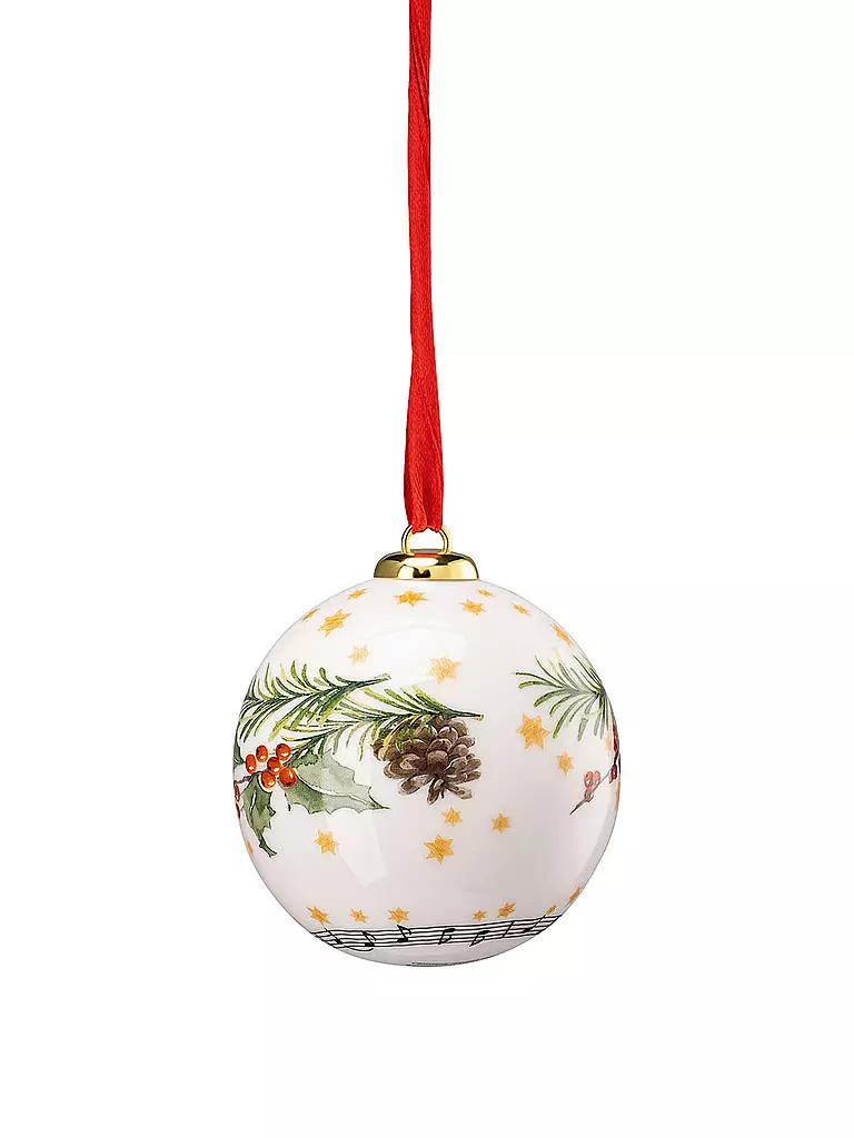HUTSCHENREUTHER | Weihnachts Porzellan Kugel klein 2022 Am Weihnachtsbaum | bunt