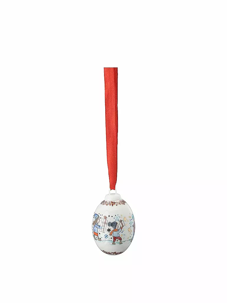 HUTSCHENREUTHER | Weihnachtsschmuck Porzellan Mini Weihnachtskugel Kinder mit Hund 4,5cm  | bunt