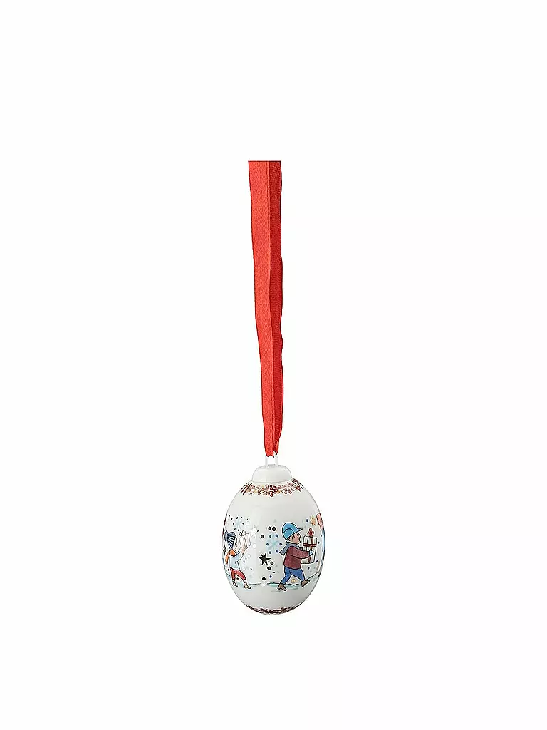 HUTSCHENREUTHER | Weihnachtsschmuck Porzellan Mini Weihnachtskugel Kinder mit Hund 4,5cm  | bunt