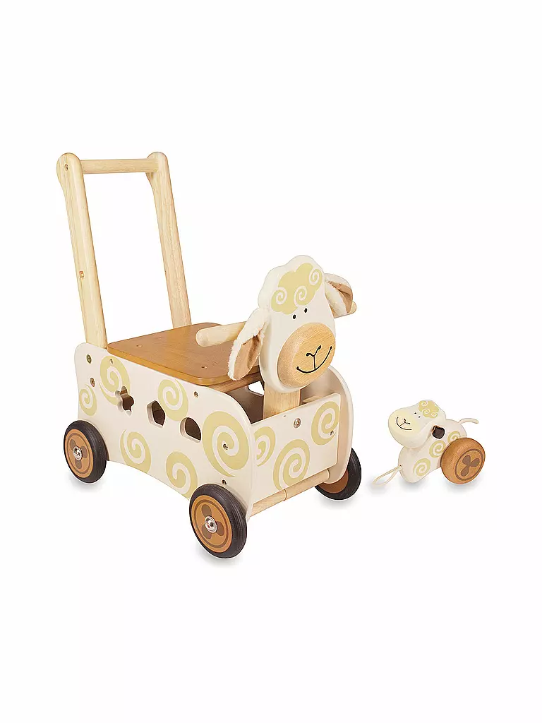 I'M TOY | Holz-Schiebewagen "Schaf" | transparent