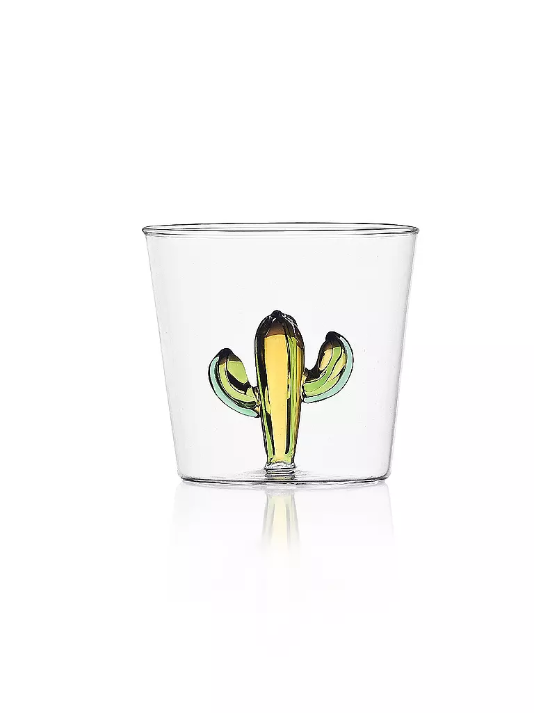 ICHENDORF MILANO | Trinkglas Cactus Green Amber 8cm Klar/Gelb | transparent