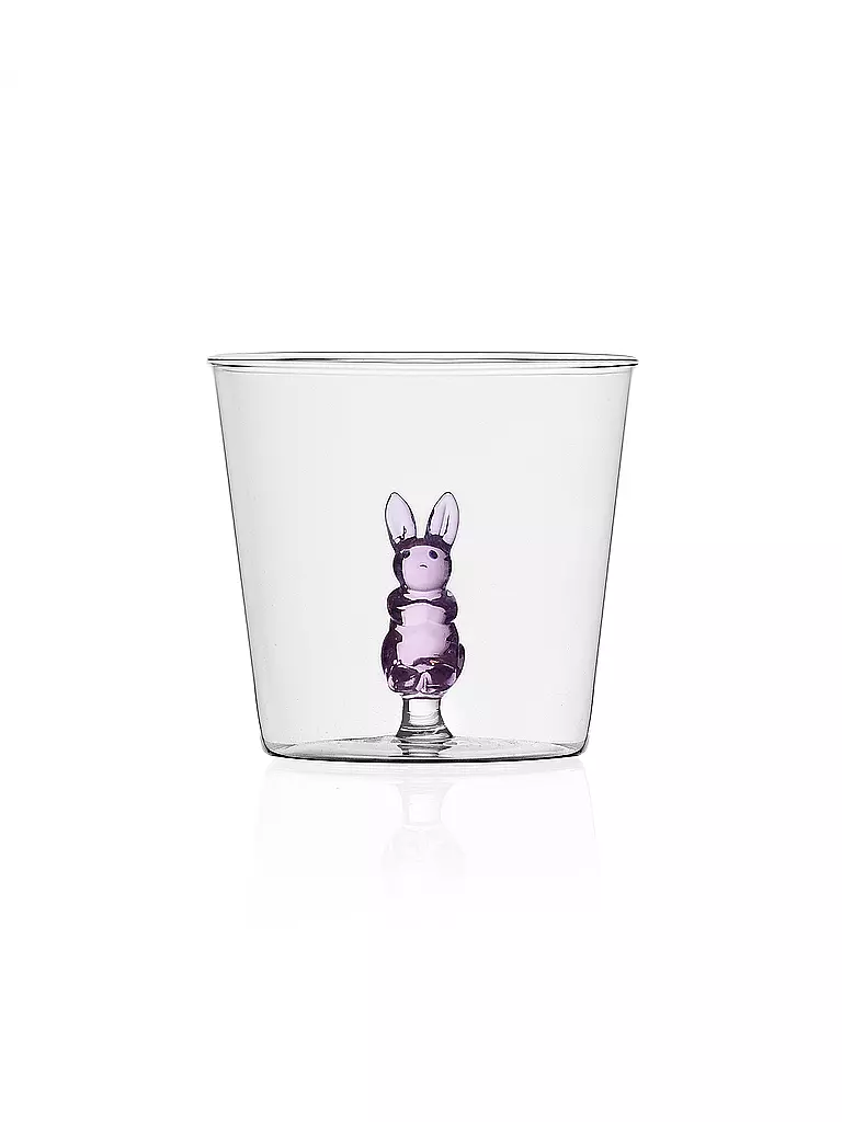 ICHENDORF MILANO | Trinkglas Rabbit 8cm Klar/Pink | transparent