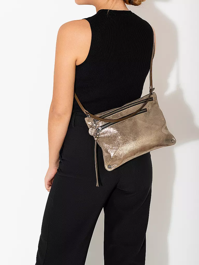 INA KENT | Ledertasche - Umhängetasche MOONLIT ed.2 | silber