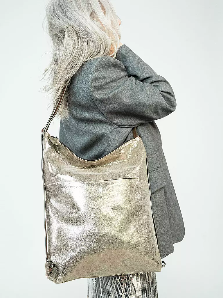 INA KENT | Ledertasche - Umhängetasche SHER ED. 1 | silber
