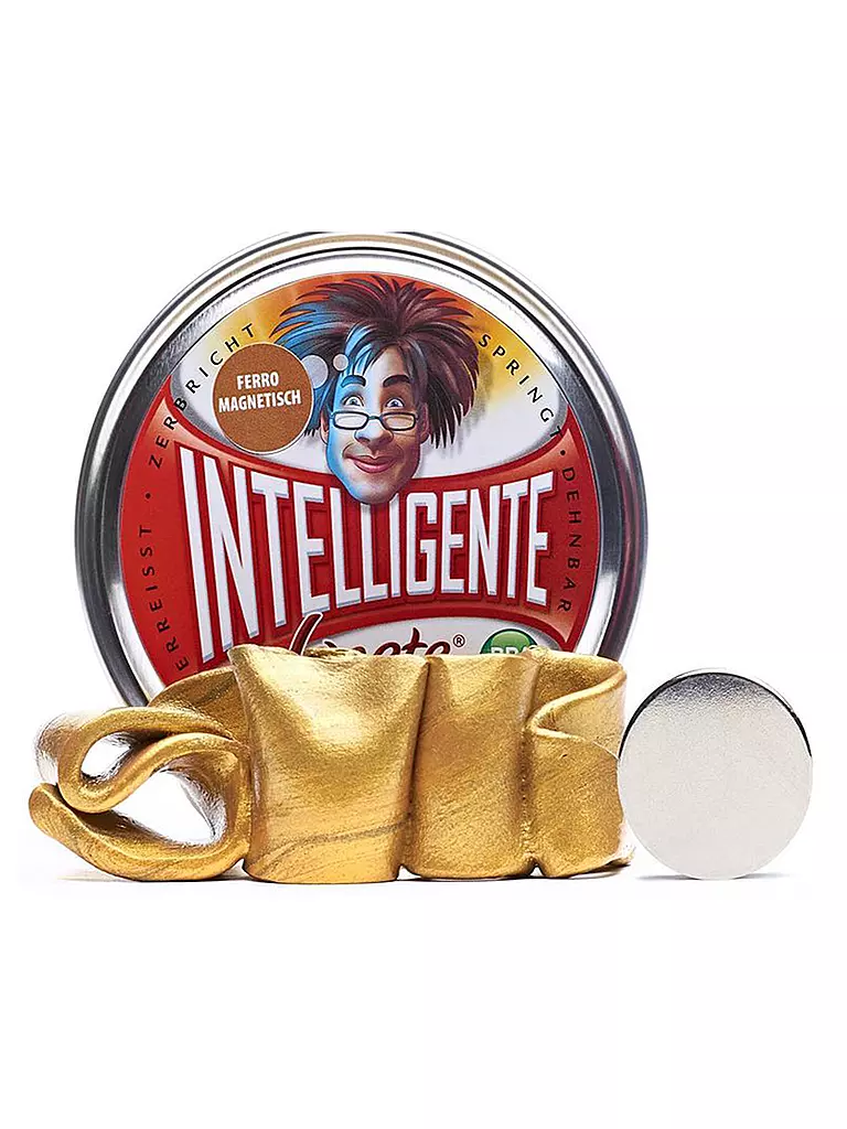 INTELLIGENTE KNETE | Knete - Ferromagnetisch - Gold inklusive Super-Magnet | transparent