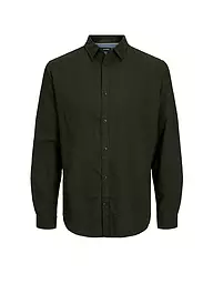 JACK & JONES | Hemd Slim Fit JJEGINGHAM  | dunkelgrün