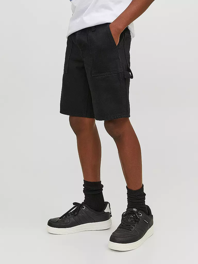 JACK & JONES | Jungen Jeans Shorts  JJITONY JJIUTILITY | schwarz