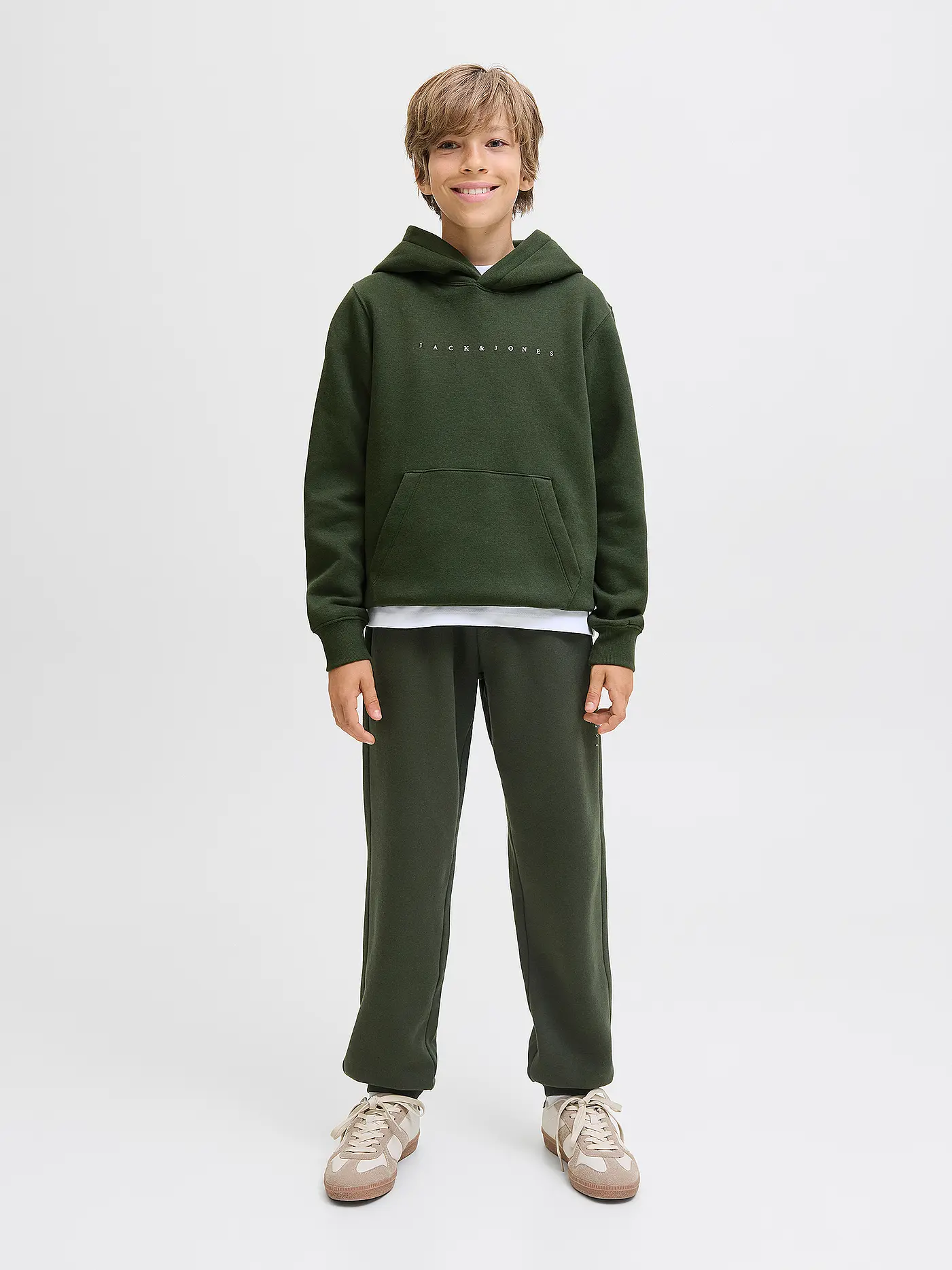 JACK & JONES | Jungen Kapuzensweater - Hoodie JJESTAR JJ  | dunkelgrün
