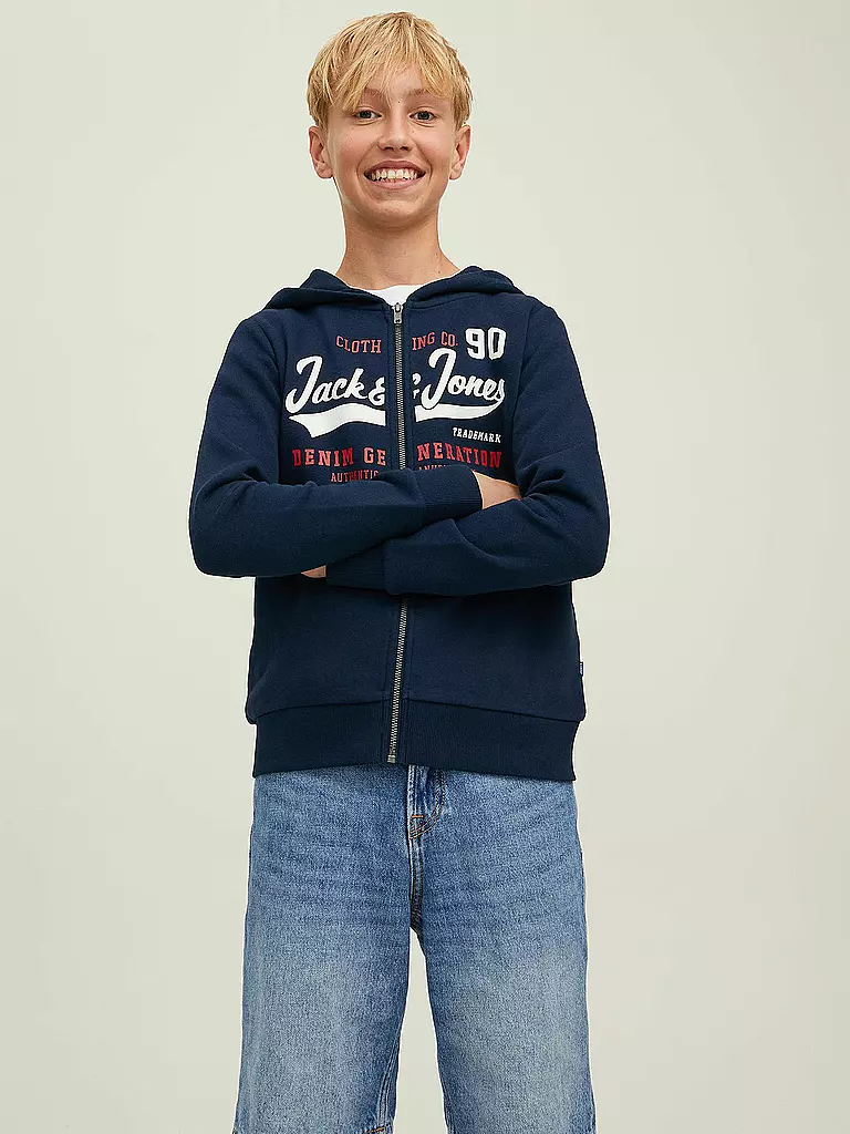 JACK & JONES | Jungen Sweatjacke JJELOGO | hellgrau